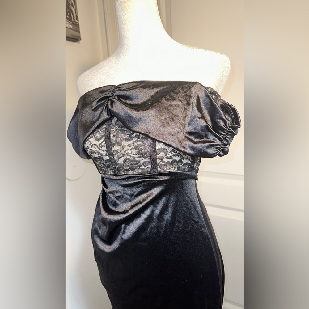 Floral Glitter Corset Dress in Black prom or evening corset sexy dress - Picture 16 of 17